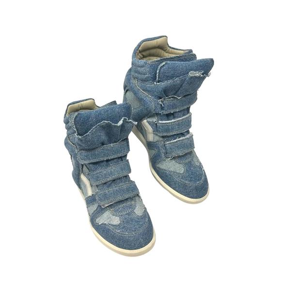 ISABEL MARANT women's bekett sneaker in blue denim - Picture 1 of 5